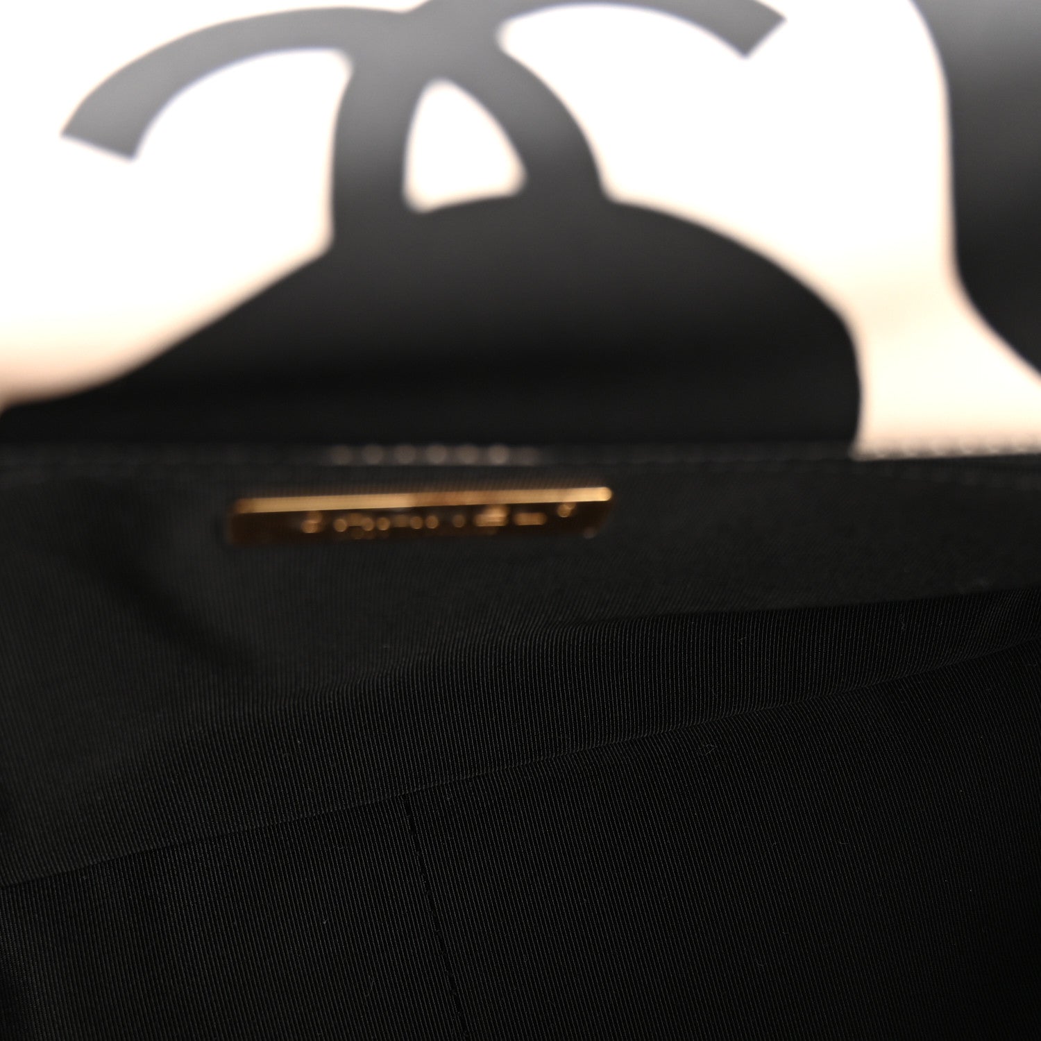 Chanel Fabric Printed Large Chanel 19 Flap Black Ecru 5 of 10