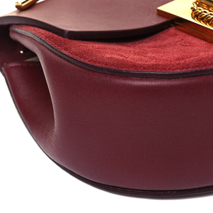 Chloe Suede Smooth Calfskin Mini Drew Shoulder Bag Plum Purple 7 of 8
