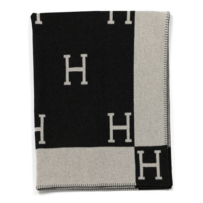 Hermes Wool Cashmere Avalon Blanket Ecru Gris Fonce 1 of 3