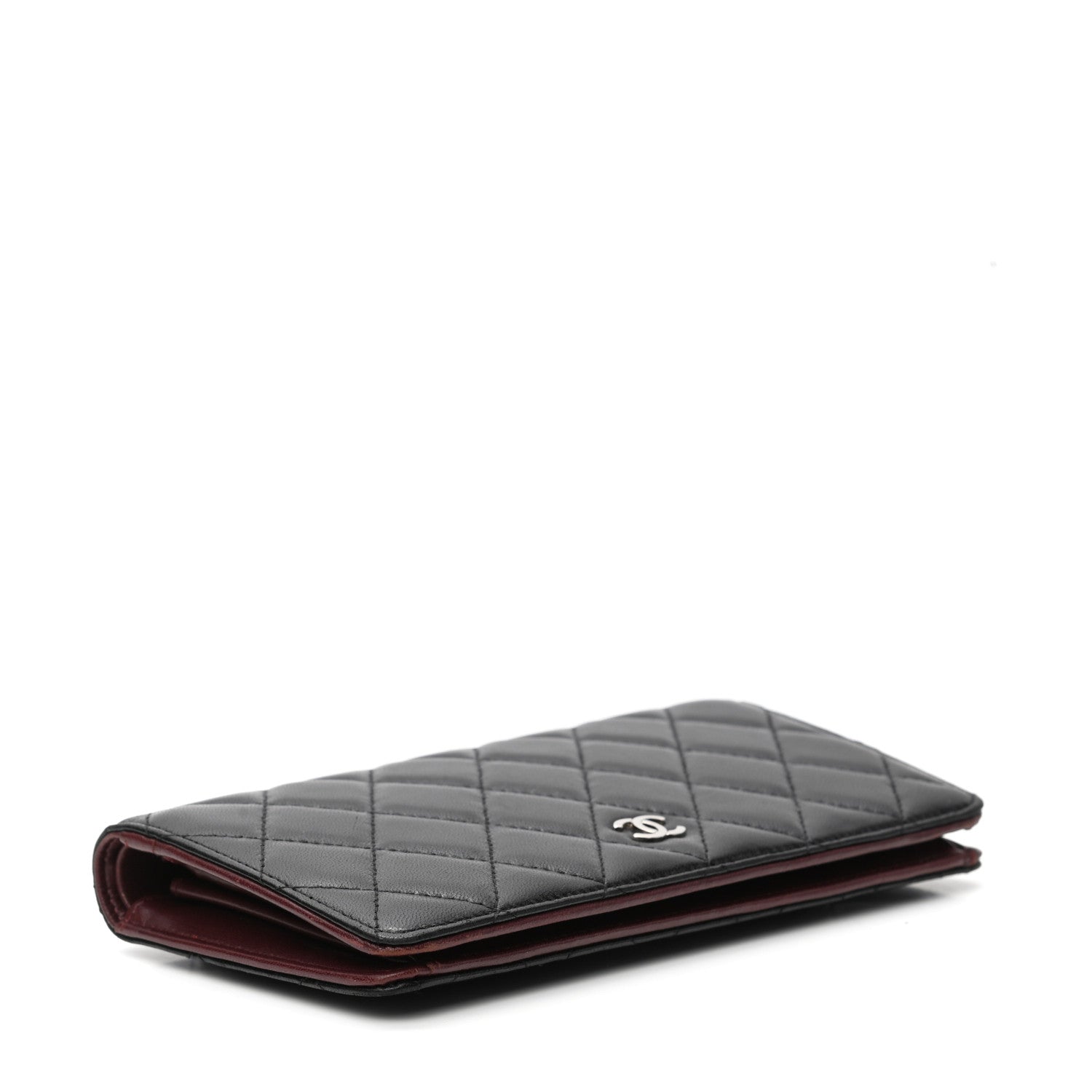 Chanel Lambskin Quilted Yen Wallet Black 3 of 6