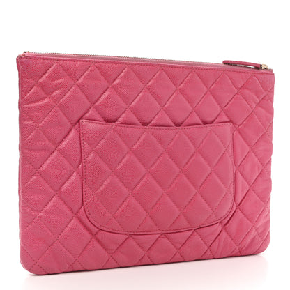 Chanel Caviar Quilted Medium Cosmetic Case Pink 3 of 15