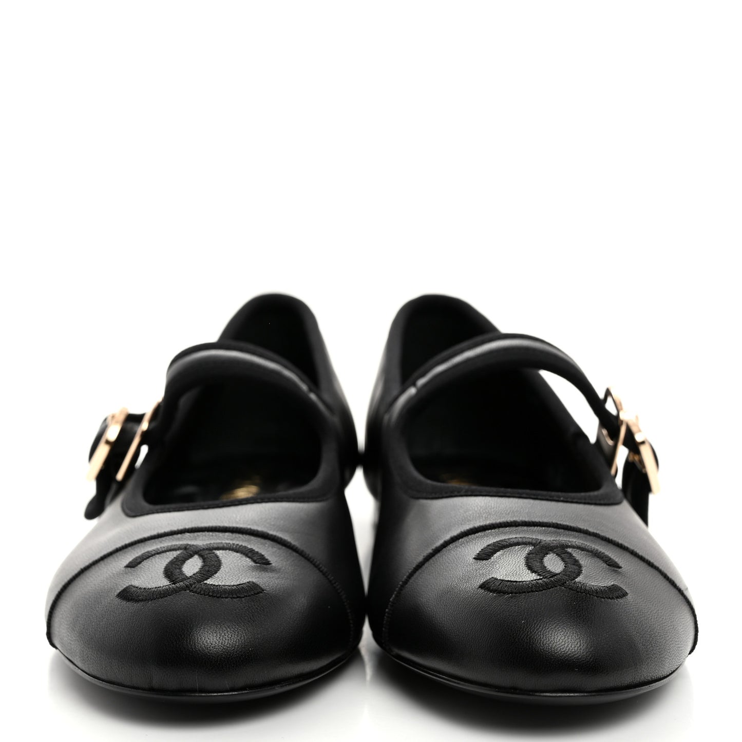 Lambskin Mary Jane Flats 37.5 Black