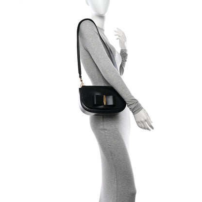 Salvatore Ferragamo Smooth Calfskin Vara Bow Flap Crossbody Black 3 of 16