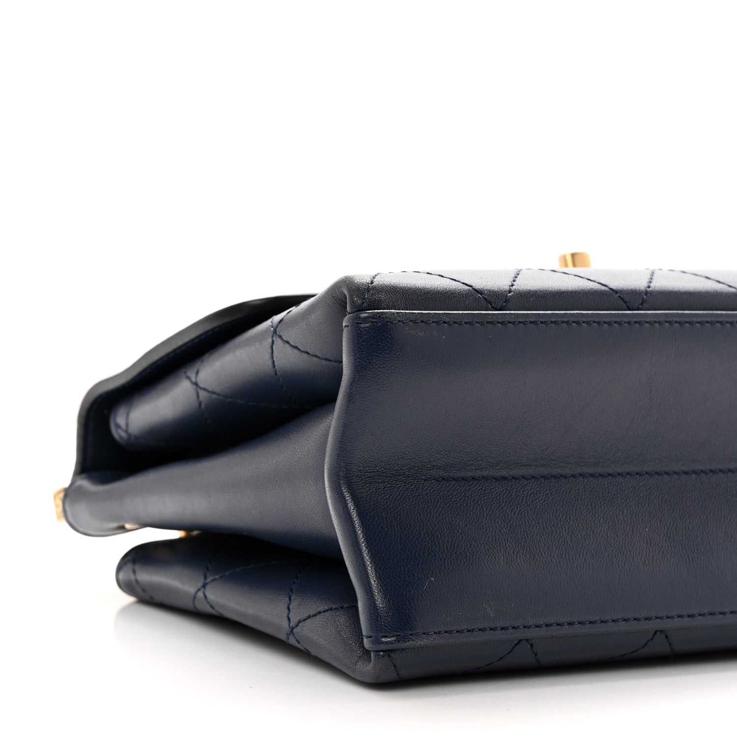 Chanel Lambskin Stitched Coco Luxe Medium Flap Blue 9 of 10