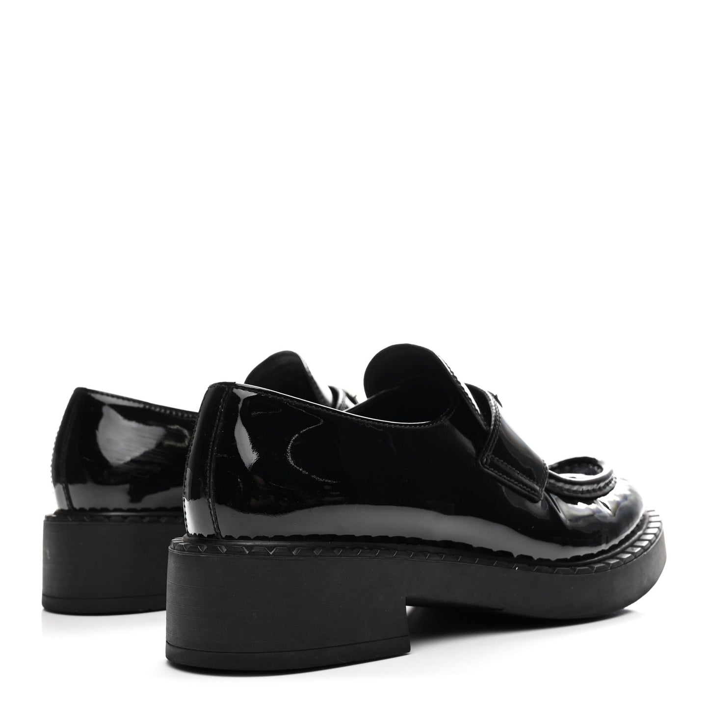 Vernice Triangle 50mm Loafers 38.5 Black