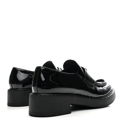 Prada Vernice Triangle 50mm Loafers 38.5 Black 5 of 9