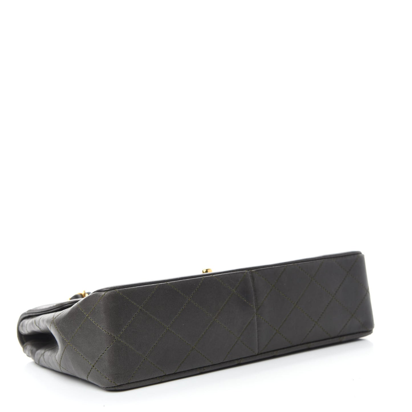 Lambskin Quilted Small Single Flap Green