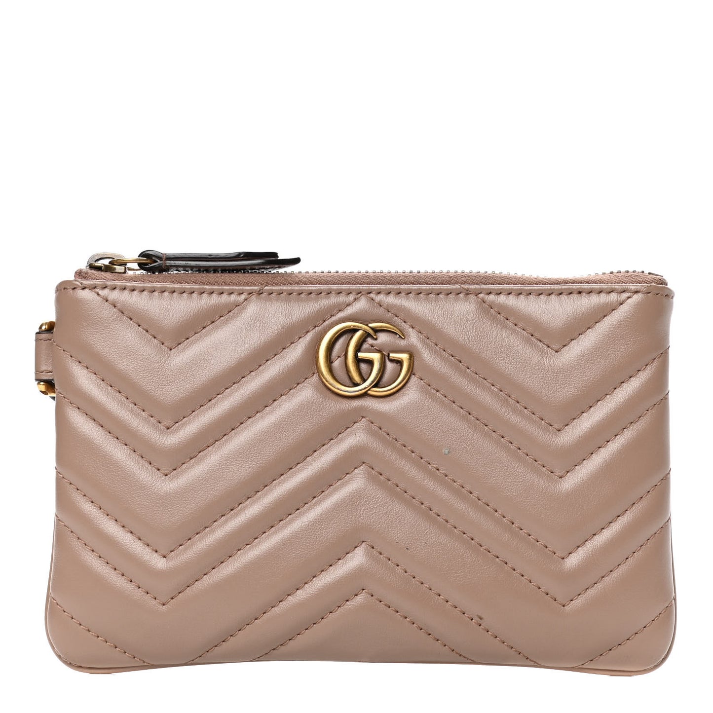 Calfskin Matelasse GG Marmont Wrist Wallet Porcelain Rose
