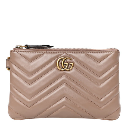 Gucci Calfskin Matelasse GG Marmont Wrist Wallet Porcelain Rose 1 of 6