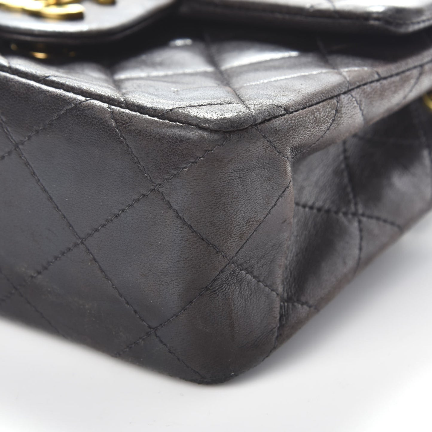 Lambskin Mini Square Flap Brown