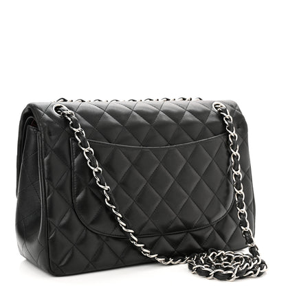 Chanel Lambskin Quilted Jumbo Double Flap Black 3 of 15