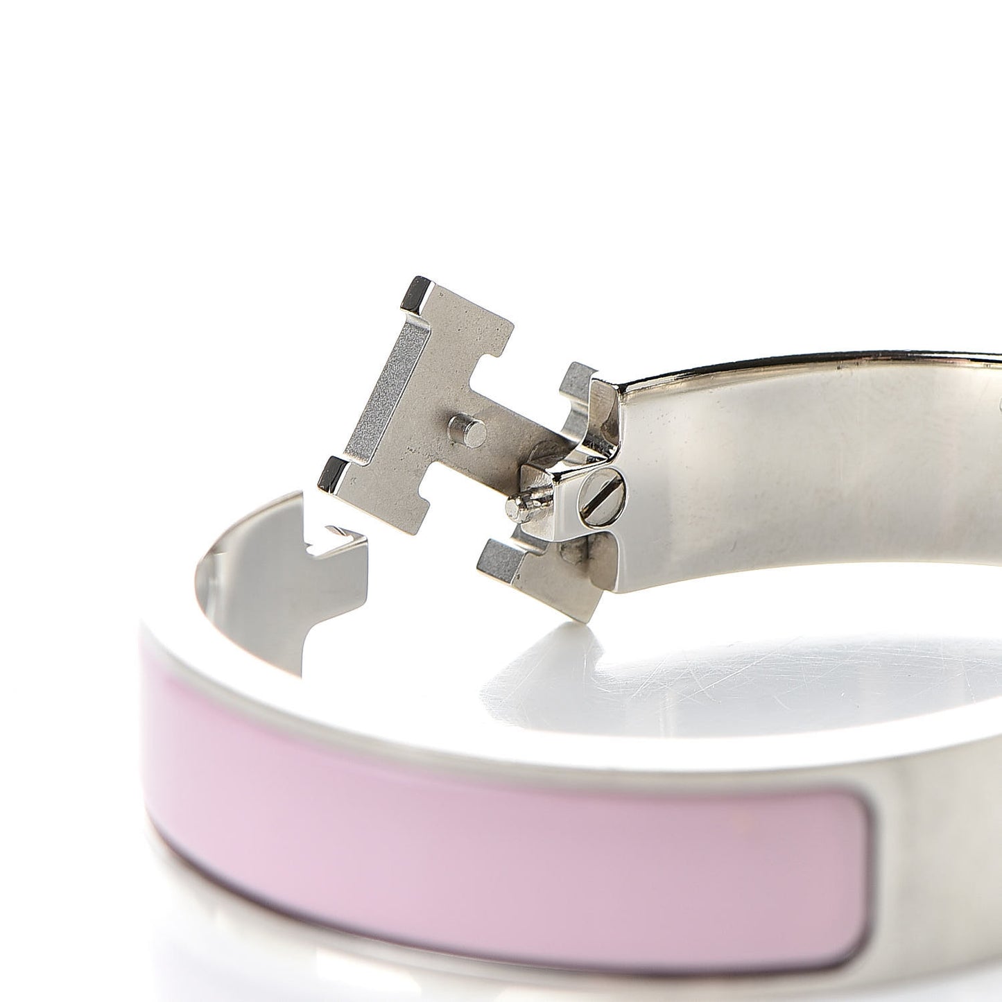Enamel Narrow Clic Clac H Bracelet PM Rose Dragee
