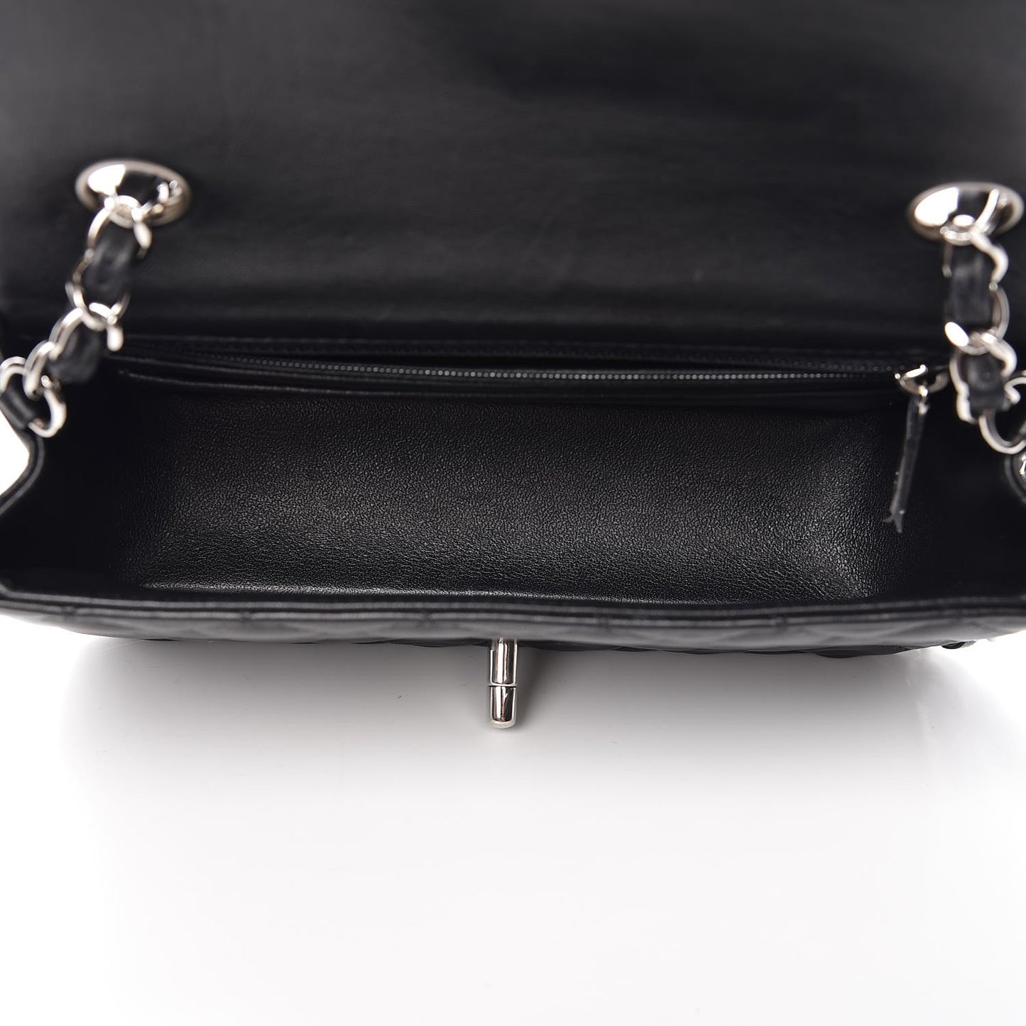 Lambskin Quilted Mini Rectangular Flap Black