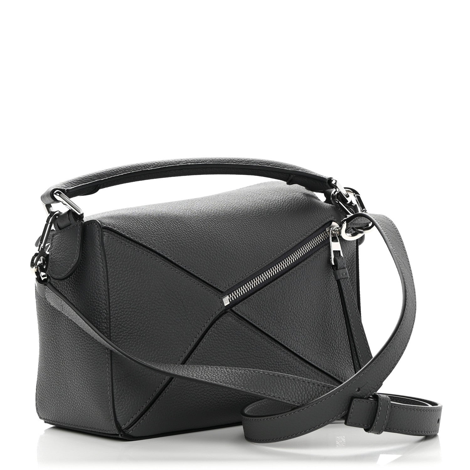 Loewe Calfskin Small Puzzle Bag Gunmetal 3 of 9