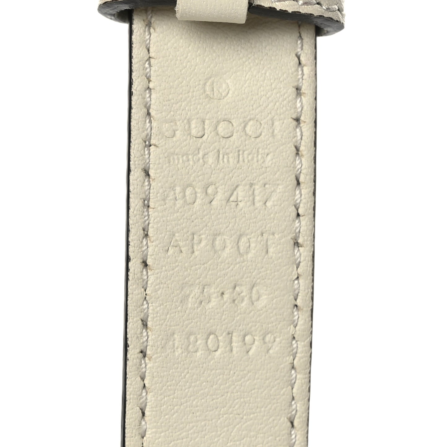Calfskin Double G 20mm Belt 75 30 Mystic White
