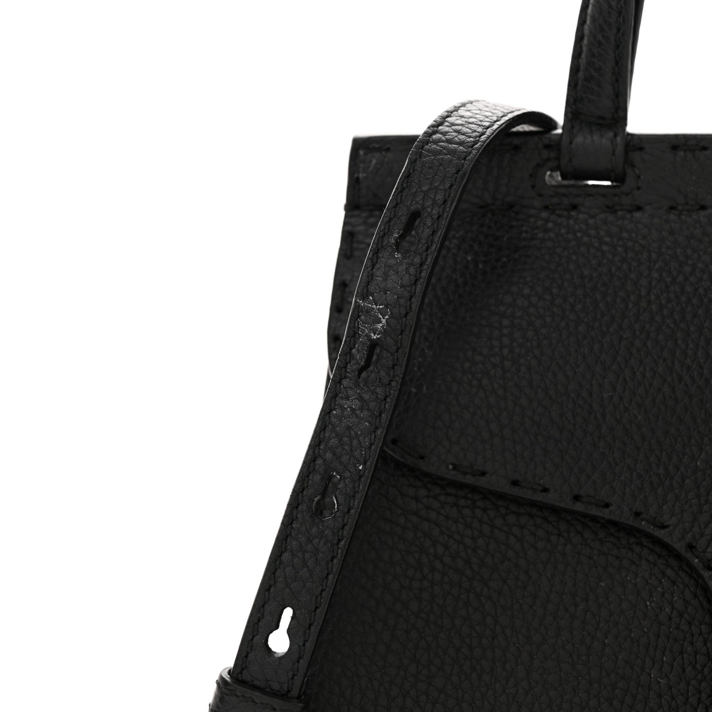 Calfskin Small GG Marmont Top Handle Bag Black