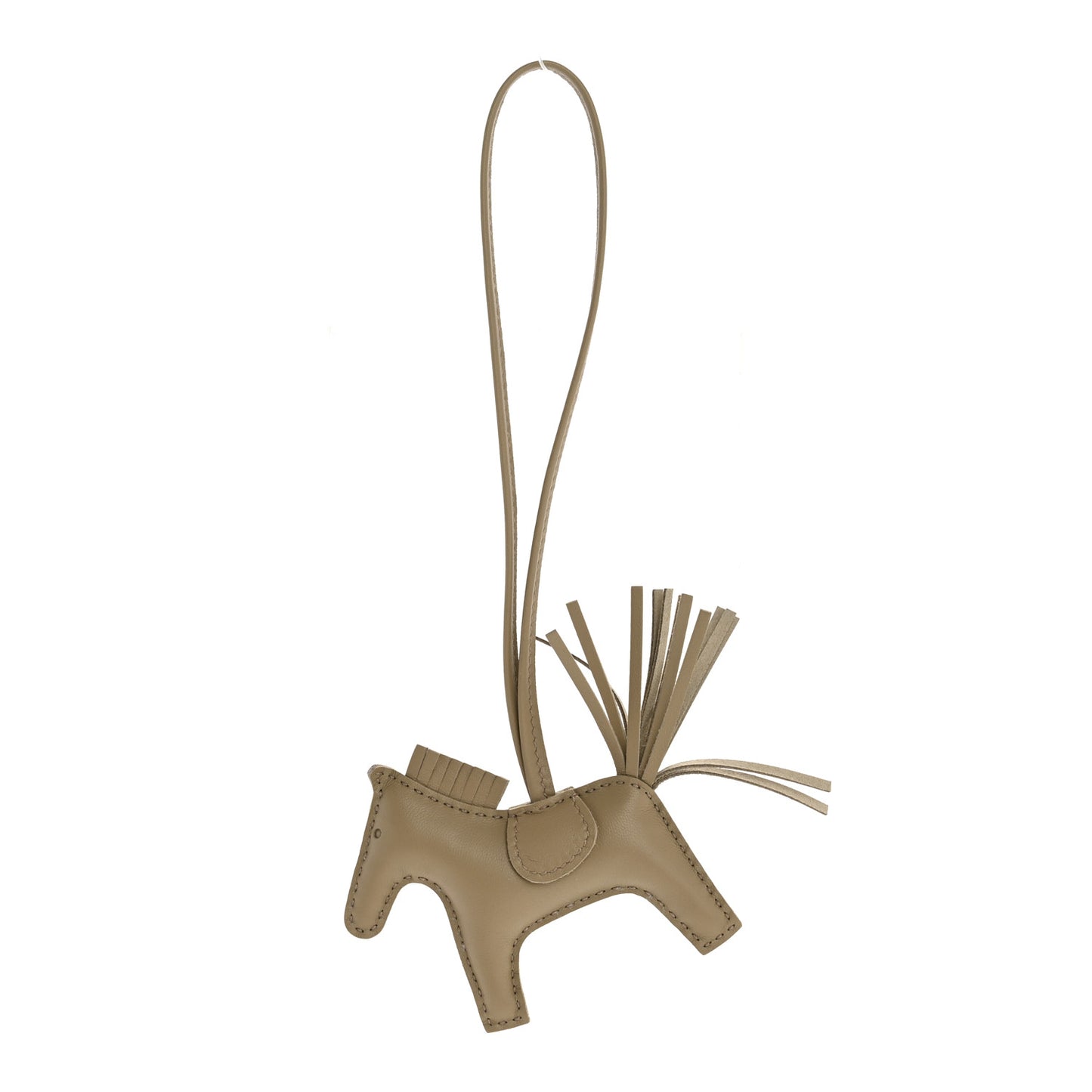 Milo Lambskin Grigri Rodeo Horse Bag Charm PM Beige Marfa