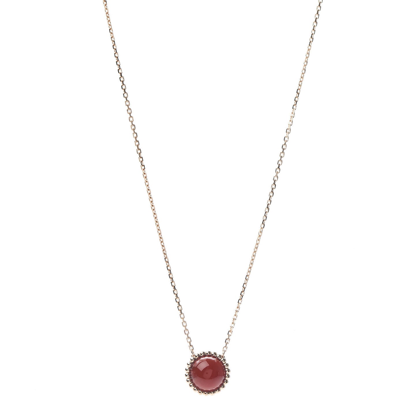 18K Rose Gold Carnelian Perlee Couleurs Pendant Necklace