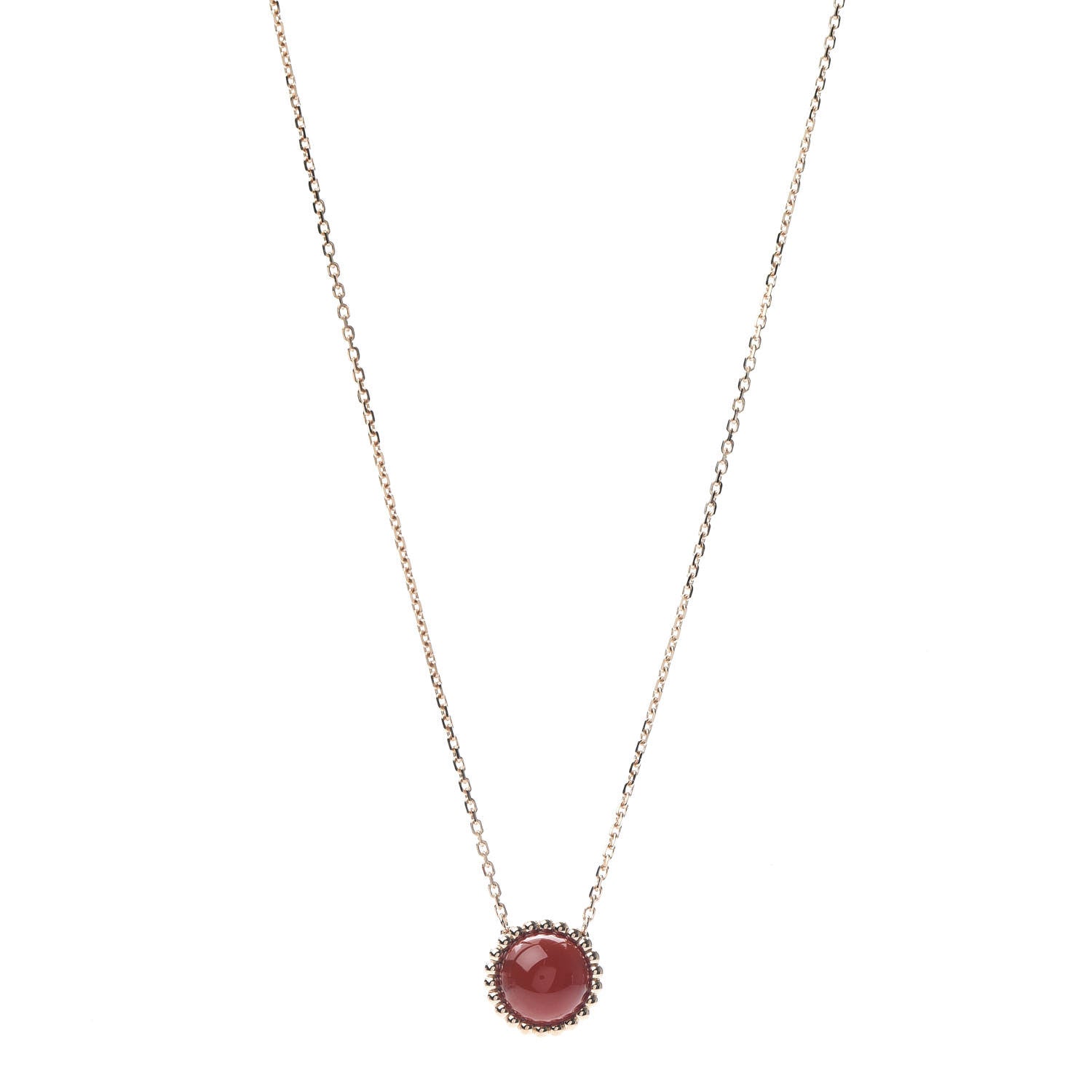 Van Cleef & Arpels 18K Rose Gold Carnelian Perlee Couleurs Pendant Necklace 1 of 5