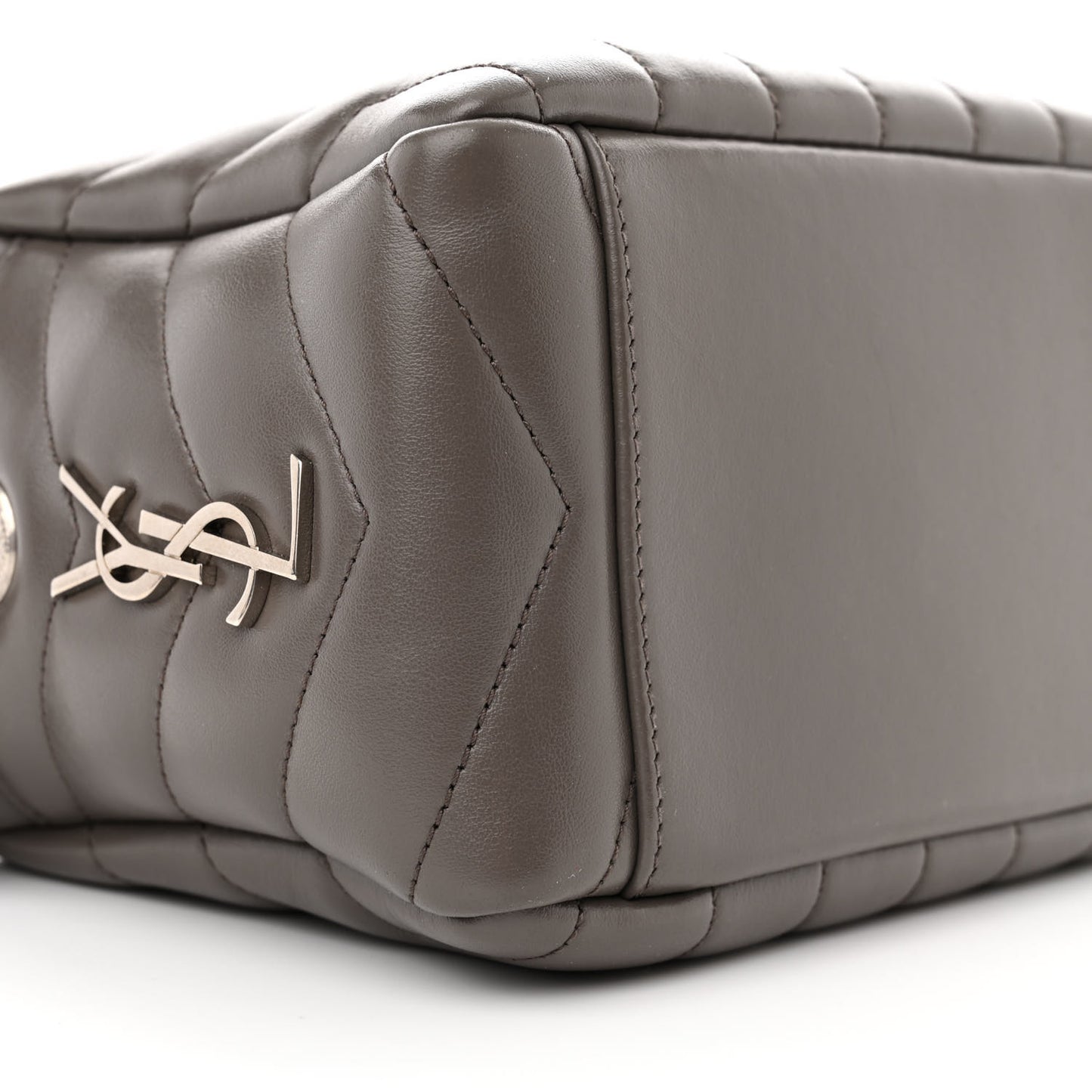 Calfskin Y Quilted Monogram Small Loulou Bowling Bag Earth