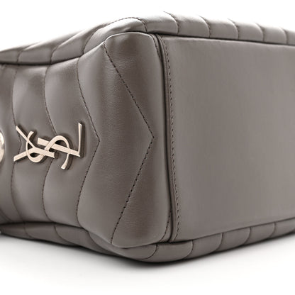 Saint Laurent Calfskin Y Quilted Monogram Small Loulou Bowling Bag Earth 9 of 12