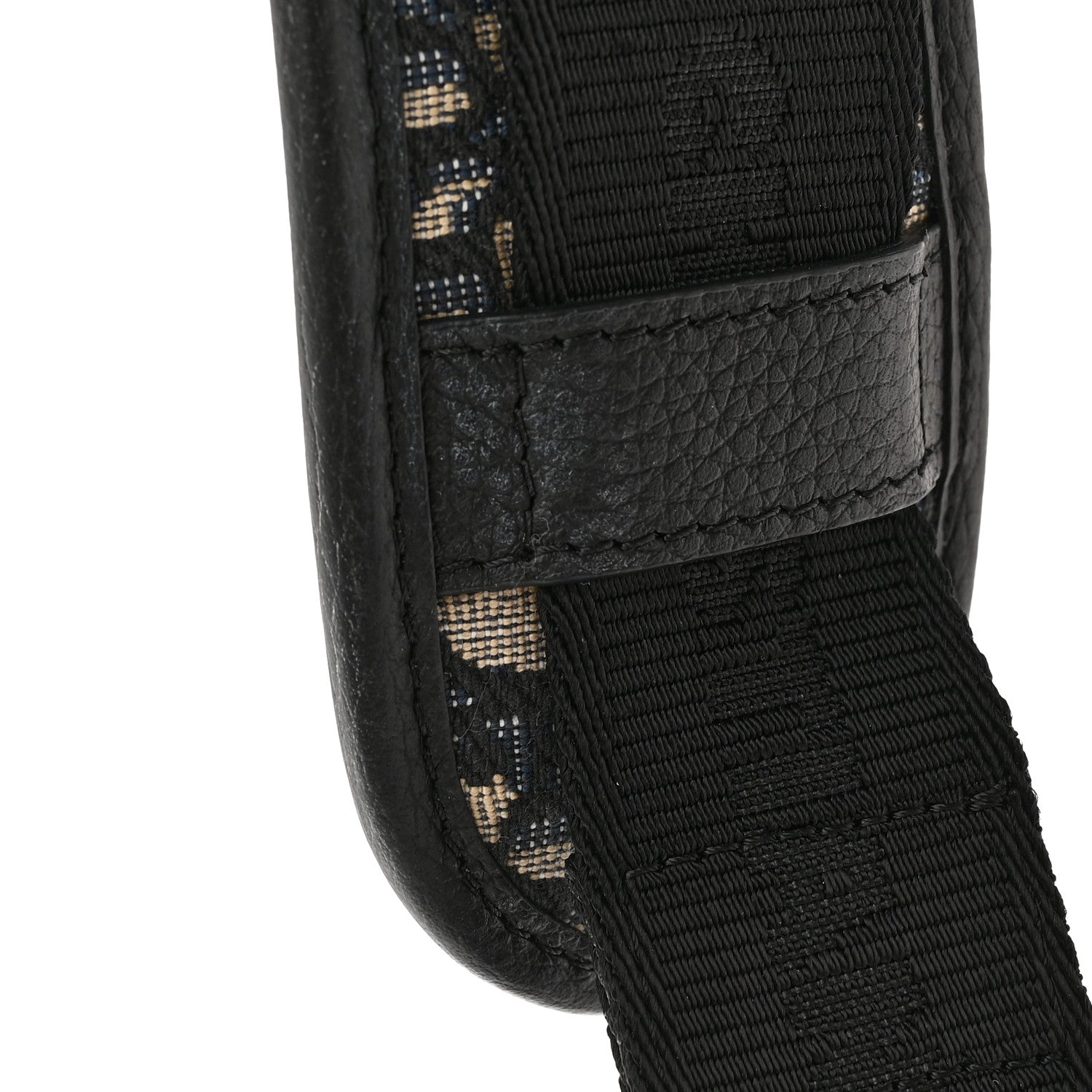 Christian Dior Oblique Grained Calfskin Adjustable Saddle Shoulder Strap With Pouch Black 11 of 12