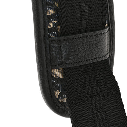 Christian Dior Oblique Grained Calfskin Adjustable Saddle Shoulder Strap With Pouch Black 11 of 12