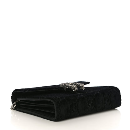 Gucci Velvet GG Monogram Mini Dionysus Chain Wallet Black 4 of 11