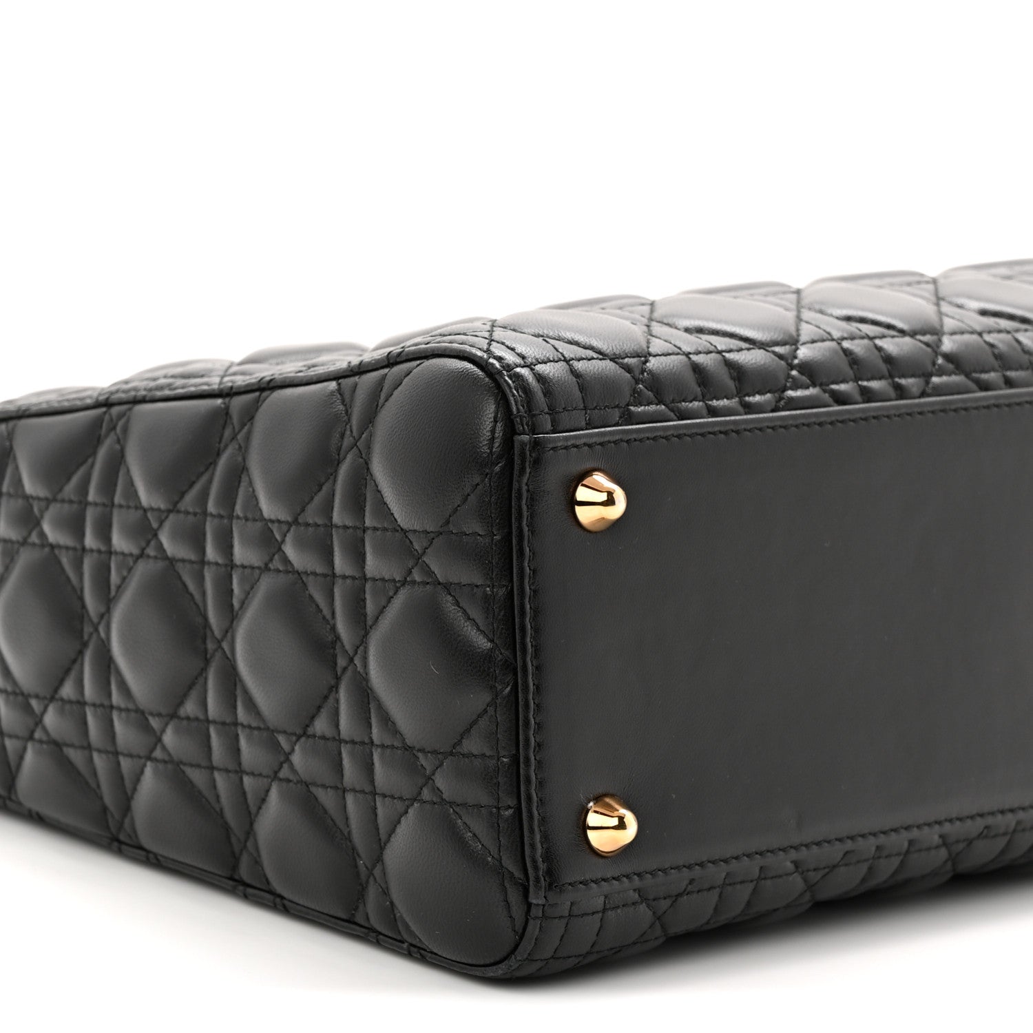 Christian Dior Lambskin Cannage Large Lady Dior Black 9 of 11