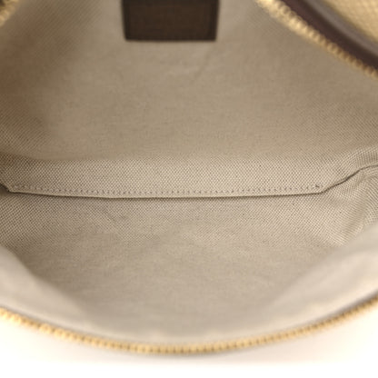 Gucci Monogram Jumbo GG Textured Dollar Calfskin Web Belt Bag Camel Ebony New Acero 5 of 15