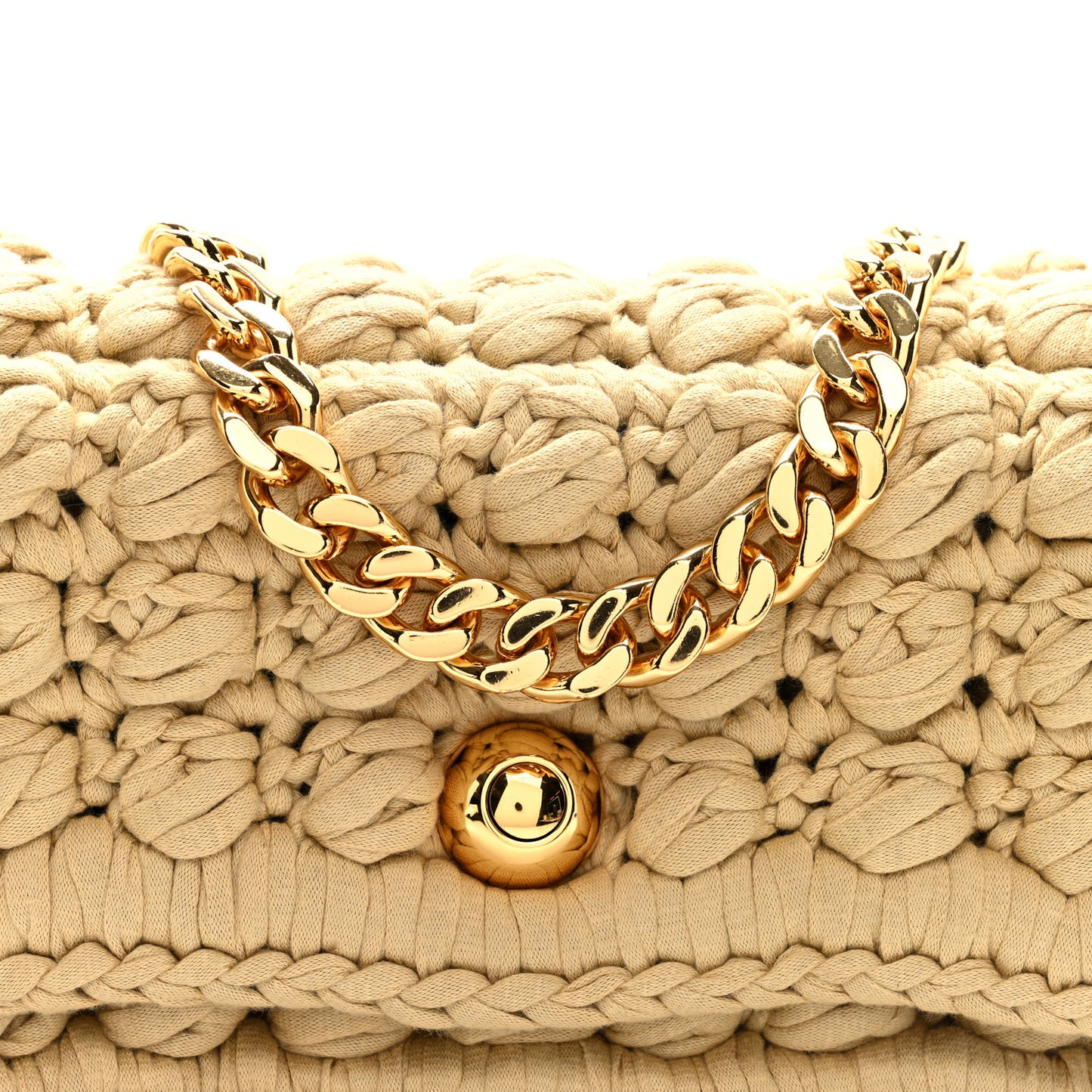 Jersey Crochet Shoulder Bag Cane Sugar