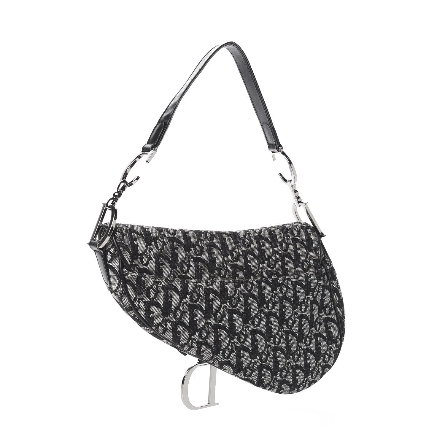 Christian Dior Monogram Saddle Bag Black 2 of 11