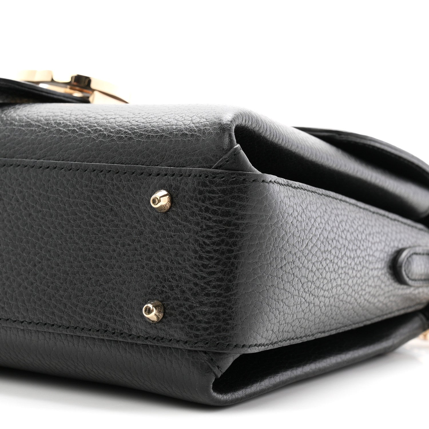 Gucci Dollar Calfskin Interlocking G Top Handle Shoulder Bag Black 10 of 10