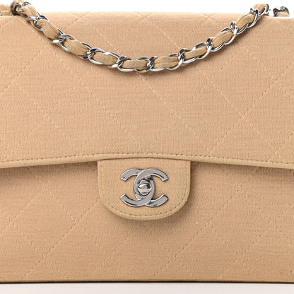 Chanel Jersey Quilted Medium Single Flap Beige 8 of 16