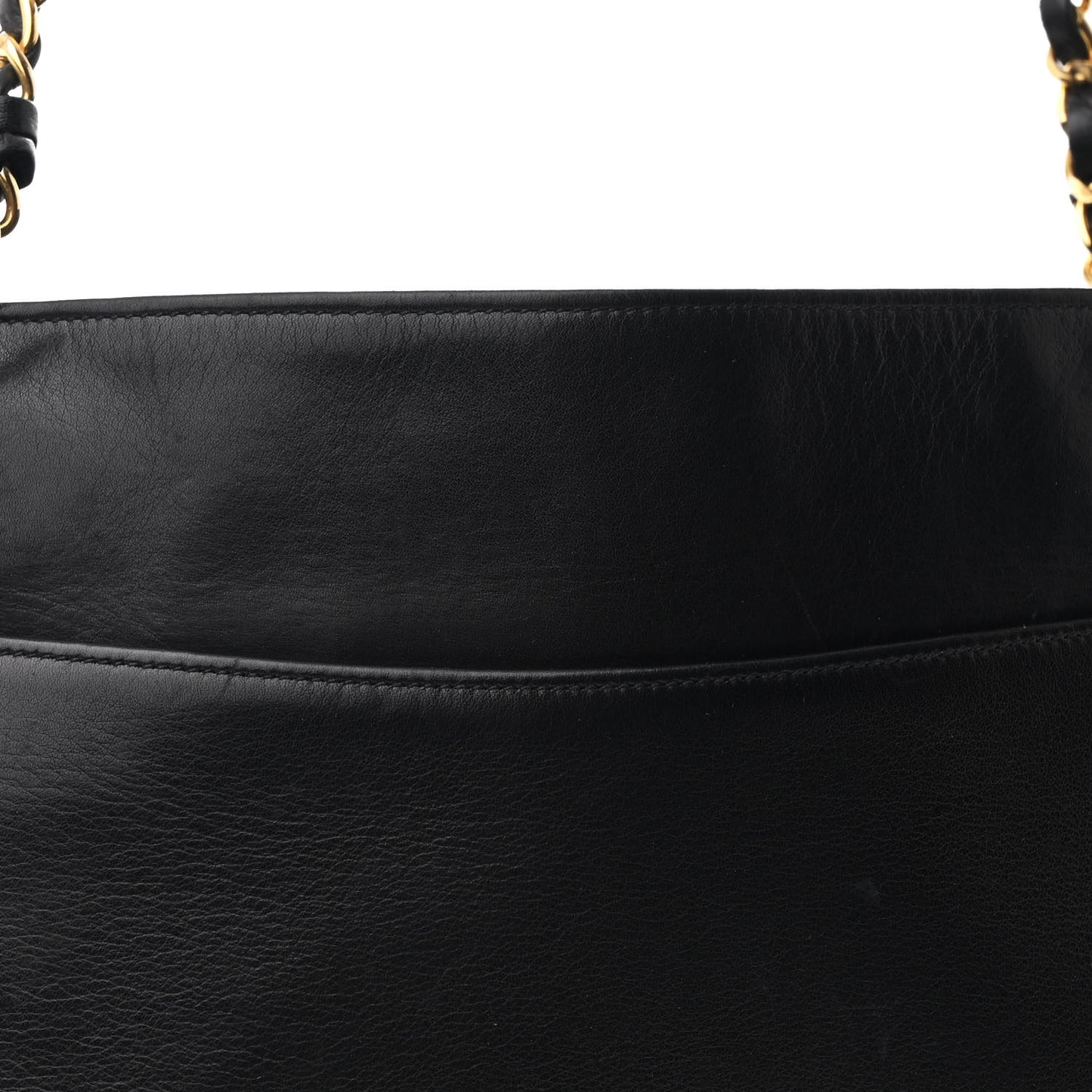 Lambskin Quilted Shoulder Bag Black