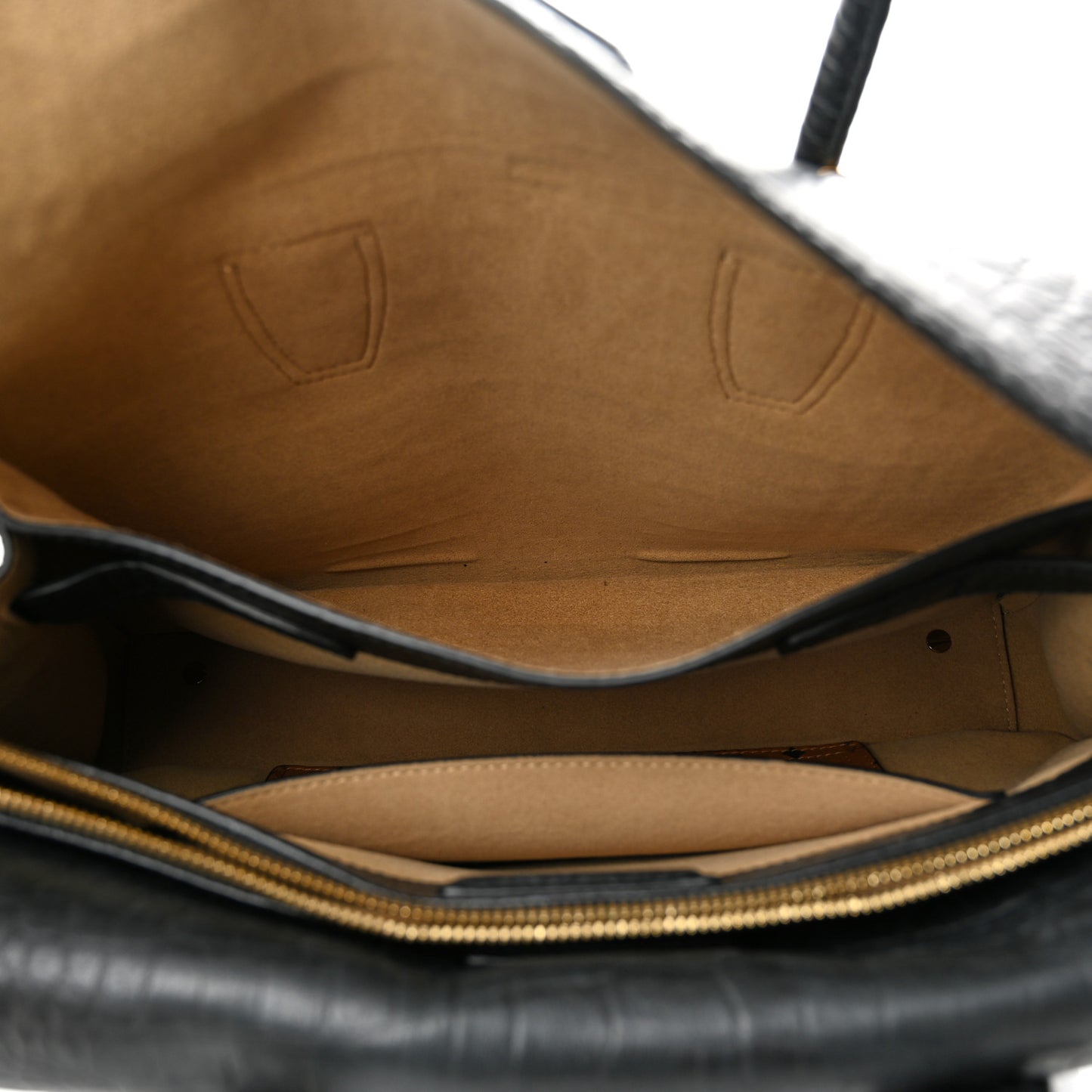 Calfskin Crocodile Embossed Medium Milla Tote Black