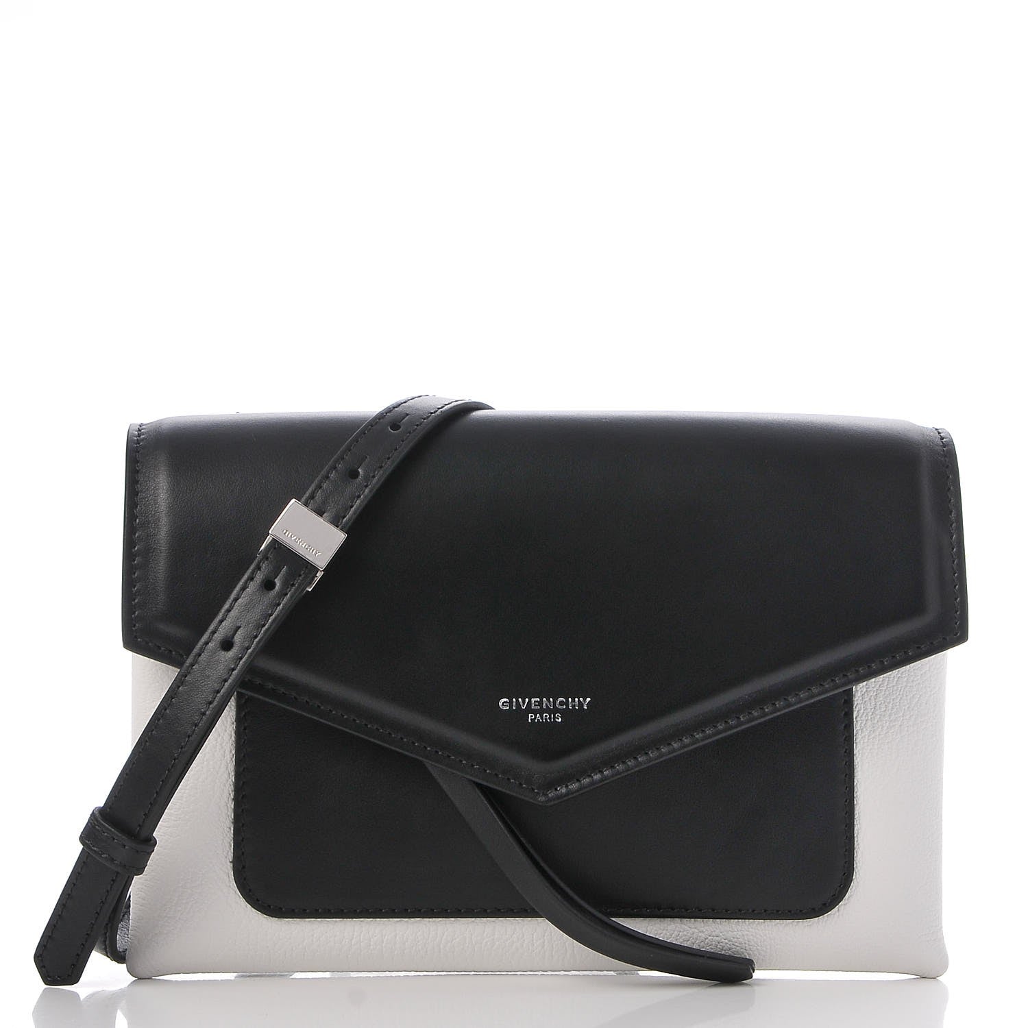 Givenchy Calfskin Duetto Crossbody Bag White Black 1 of 7