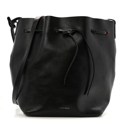 Mansur Gavriel Vegetable Tanned Calfskin Bucket Bag Black Flamma 1 of 16