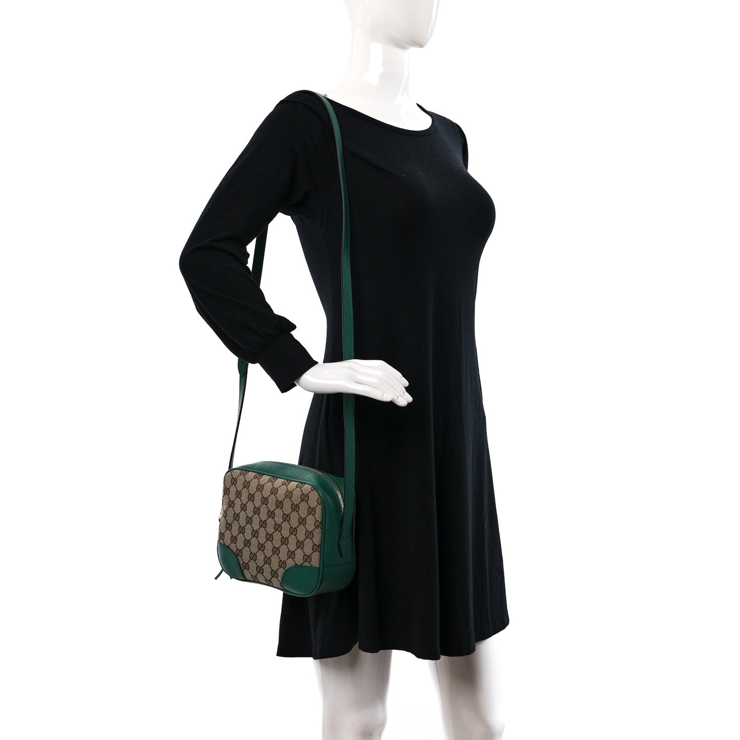Monogram Dollar Calfskin Mini Bree Messenger Bag Beige Ebony Emerald