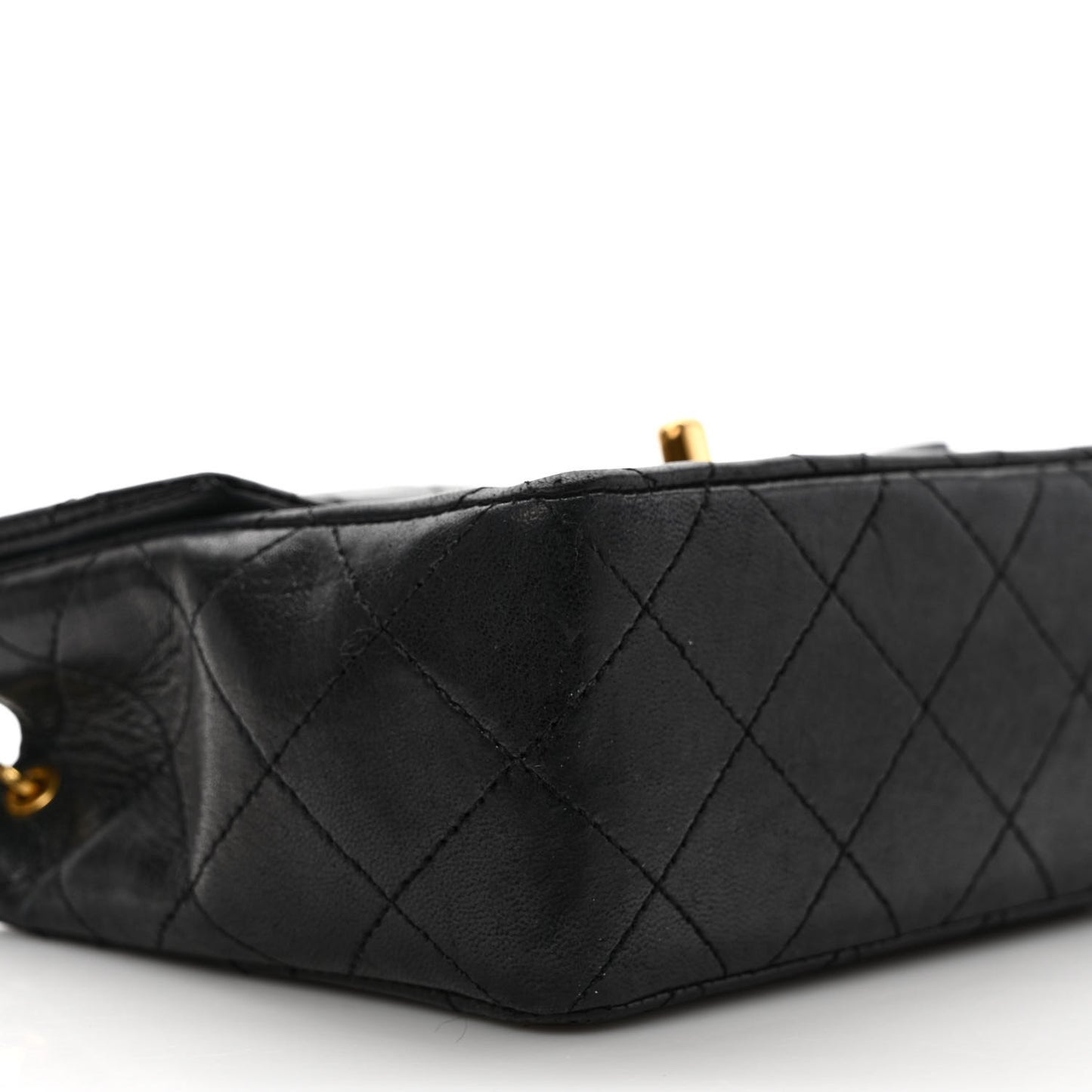 Lambskin Quilted Mini Square Flap Black