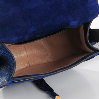Chloe Snakeskin Mini Marcie Round Crossbody Bag Blue Velvet 6 of 10