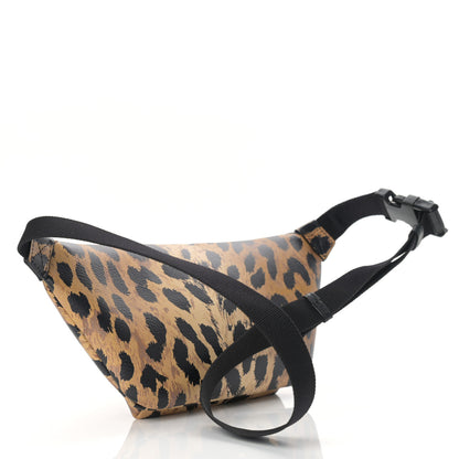 Balenciaga Calfskin Printed Leopard Everyday Logo Beltpack XS Beige White 2 of 8