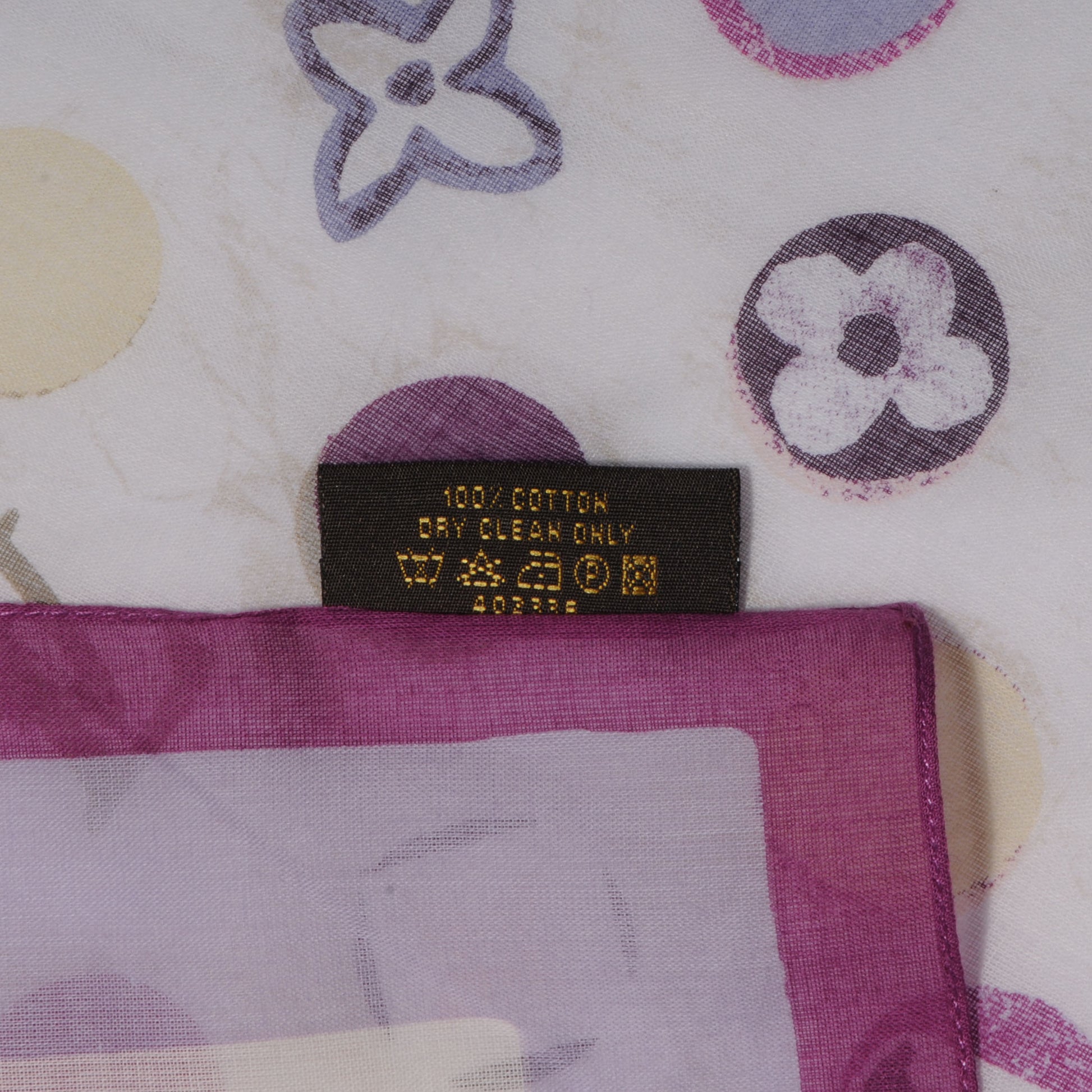 Louis Vuitton Cotton Monogram Dot Logo Bandana Scarf White 5 of 5
