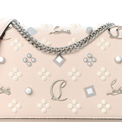 Christian Louboutin Calfskin Spikes Loubinthesky Paloma Clutch Leche 8 of 10