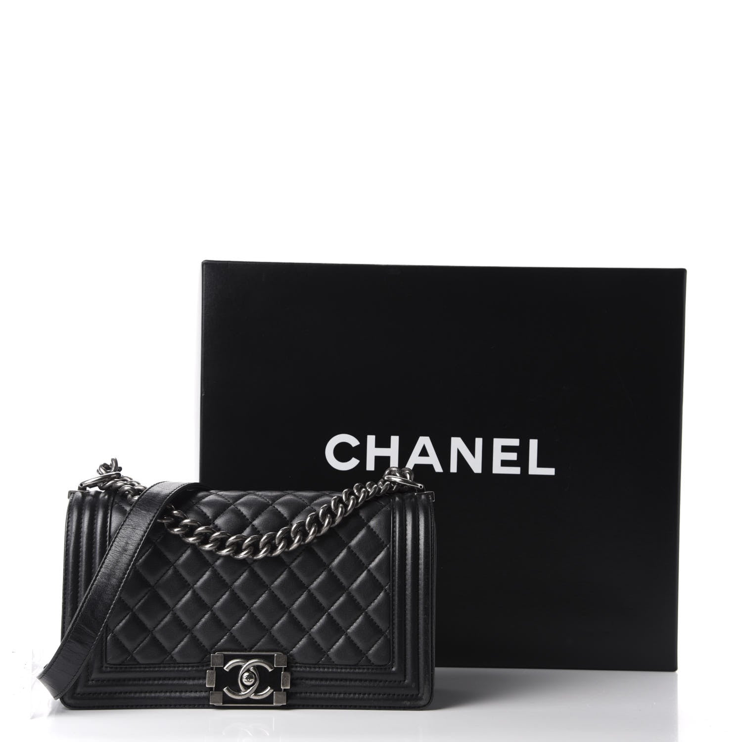 Chanel Calfskin Quilted Medium Boy Flap Black 13 of 13