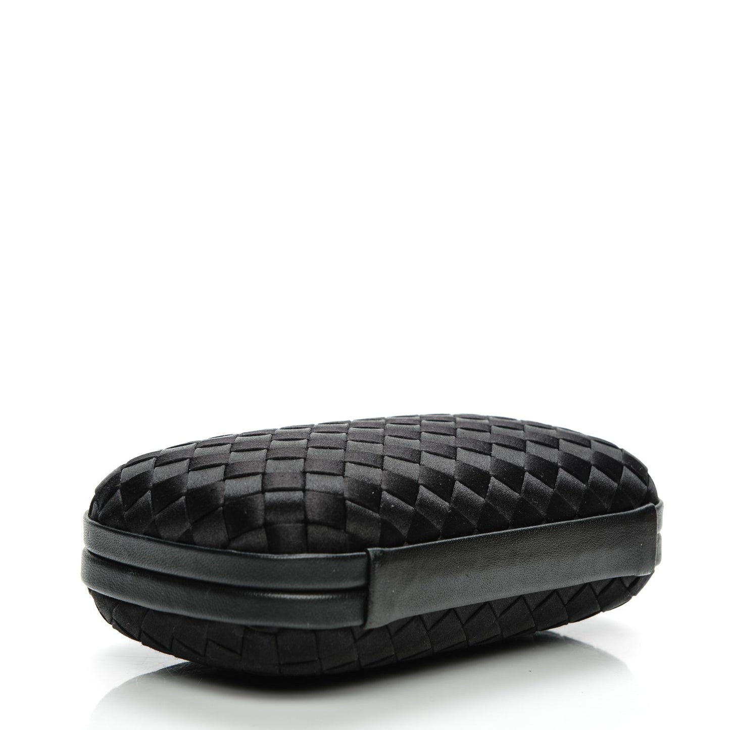 Satin Intreccio Impero Knot Clutch Black