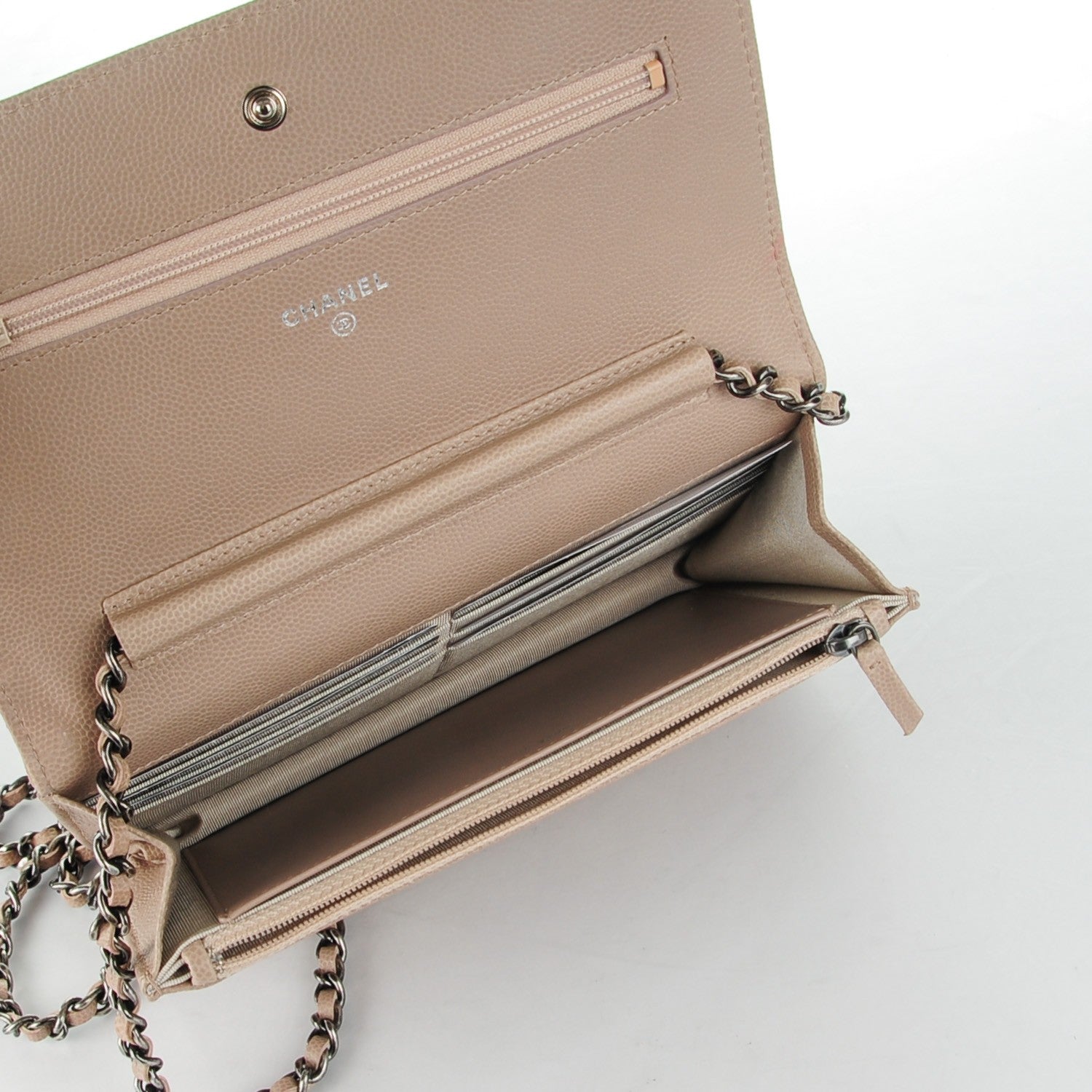 Chanel Caviar Quilted Wallet On Chain WOC Beige 5 of 8