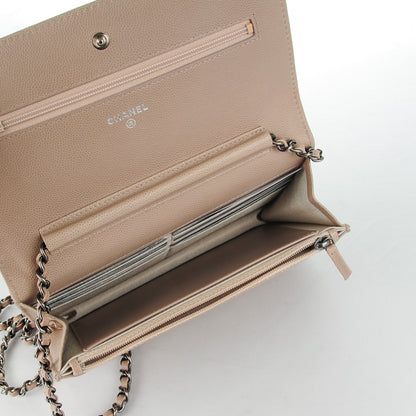 Chanel Caviar Quilted Wallet On Chain WOC Beige 5 of 8