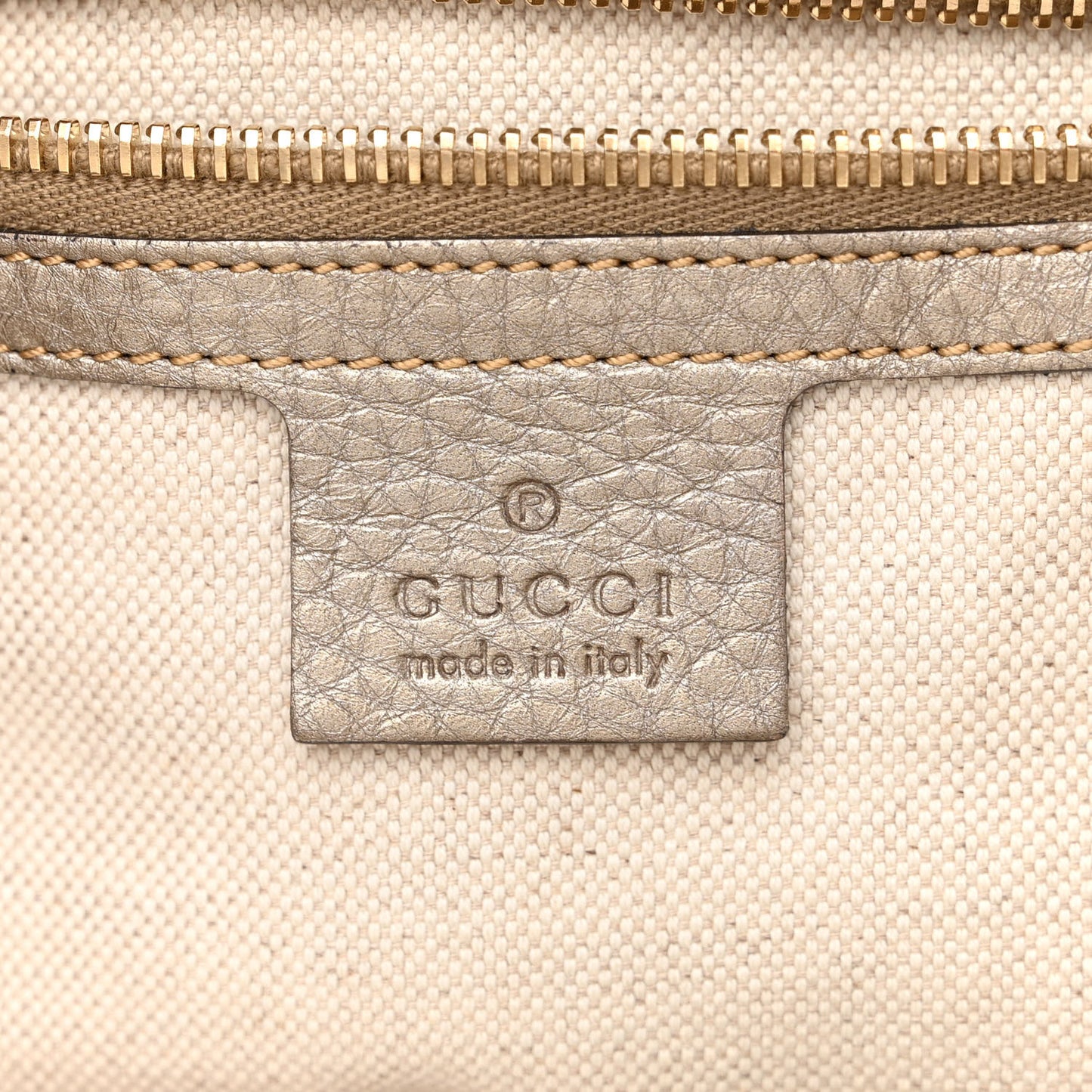 Metallic Pebbled Calfskin Medium Bamboo Shopper Tote Golden Beige