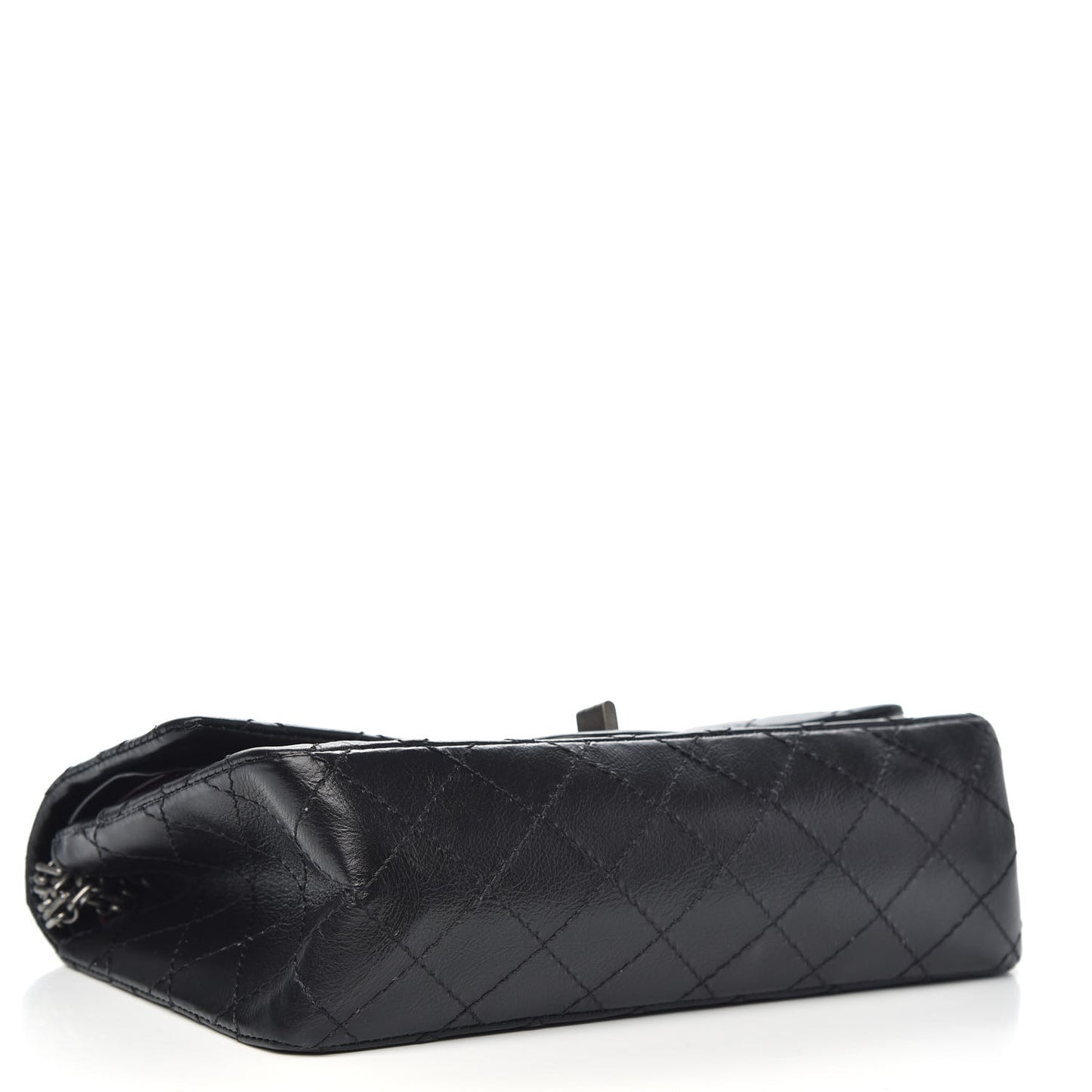 Aged Calfskin Quilted 2.55 Reissue 225 Flap Black